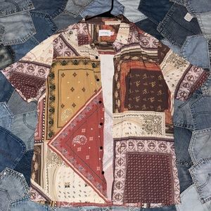 Topman patchwork short sleeve button down